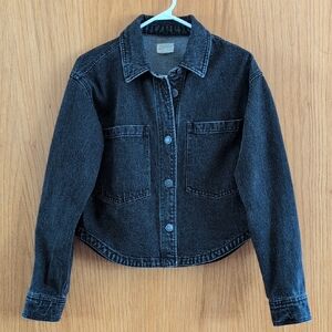 Cropped Black Denim Z Supply Jacket
